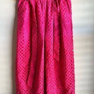 Vibrant Pink Eyelet Pants